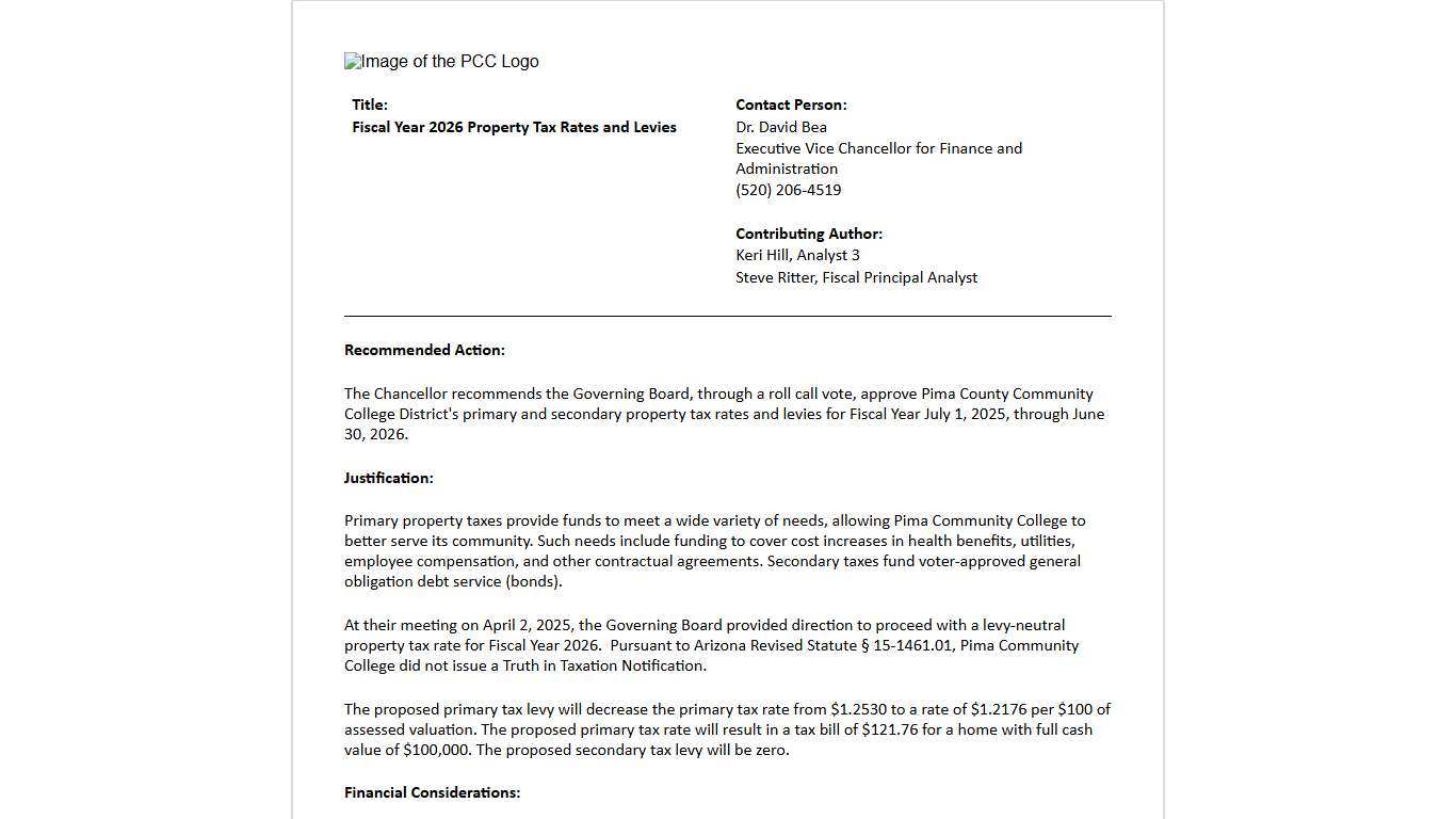 Fiscal Year 2026 Property Tax